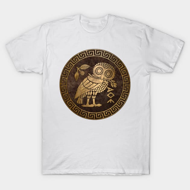 Athens Ancient Greece Athenian Owl Symbol of Goddess Athena T-Shirt by AgemaApparel